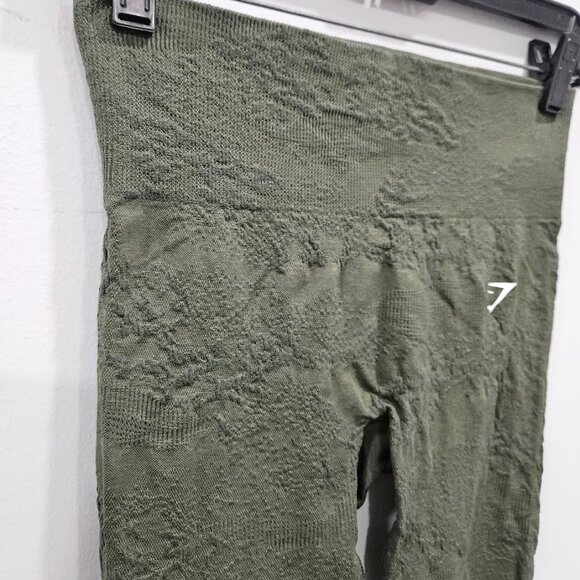 Gymshark Adapt Camo Seamless High Waisted Womens Moss Olive Green Leggings Small - Picture 5 of 10